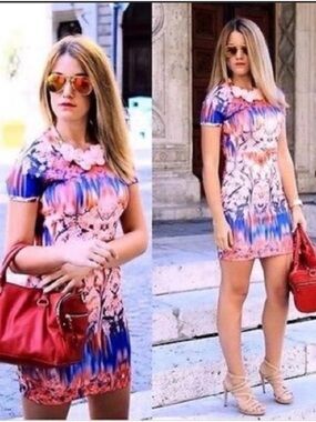 Zara dress. Abstract Cherry Blossom small